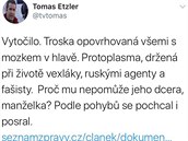 Tweet novináe Tomáe Etzlera