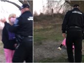 Policista udeil dívku do tváe.