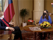 Prezident Milo Zeman poskytl pravidelný rozhovor ze svého sídla v Lánech...