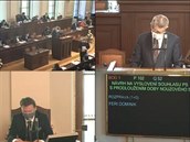 Poslanecká snmovna v Praze projednávala 7. dubna 2020 ádost vlády o...