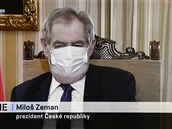 Prezident Milo Zeman vystoupil v diskusním poadu Partie, který 12. dubna 2020...
