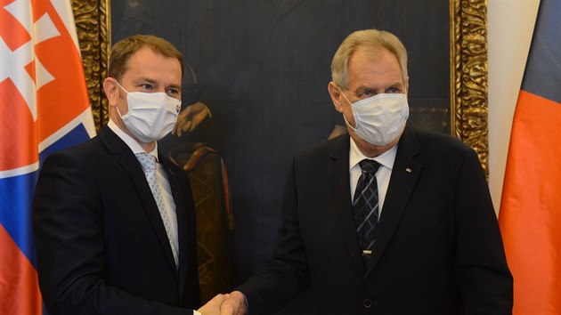 Milo Zeman na Praském hrad pivítal slovenského premiéra Igora Matovie.