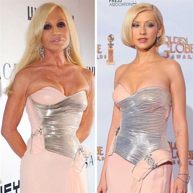 Donatella Versace a Christina Aguilera