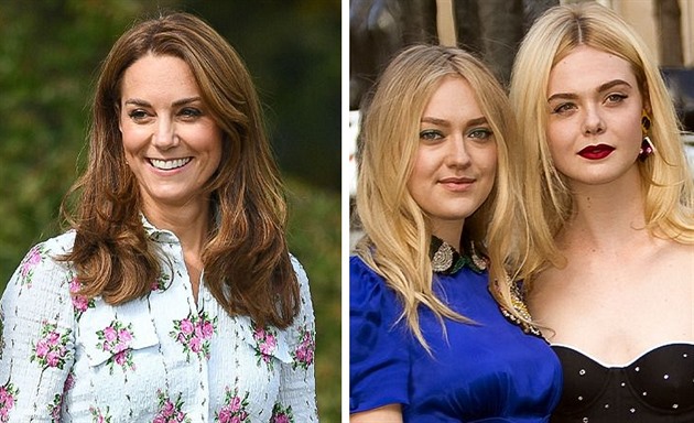 Kate Middleton and Dakota and Elle Fanning