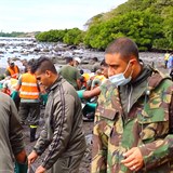 Ostrov Mauricius pokrv ropa z lodi MV Wakashio, kter minul msc uvzla na...