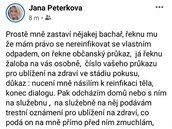 Bývalá reportérka Novy Jana Peterková se nala v boji proti roukám a naízením...