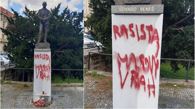 Edvard Beneš byl podle neznámých vandalů masový vrah.