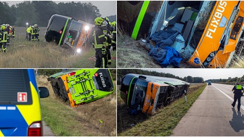 Nkolik zranných si v sobotu ráno v Nmecku vyádala nehoda autobusu...