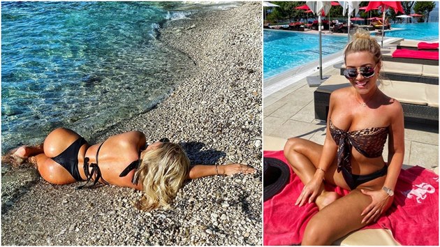 Dominika Myslivcová se vystavila na plái.