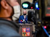Ministr zdravotnictví Roman Prymula vystoupil 29. záí 2020 v Praze na spolené...