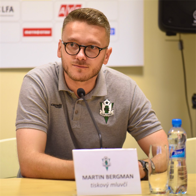 Martin Bergman, tiskov mluv fotbalovho Jablonce