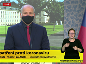 Andrej Babi vystoupil na mimoádné tiskové konferenci spolen s ministrem...
