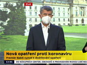 Andrej Babi vystoupil na mimoádné tiskové konferenci spolen s ministrem...