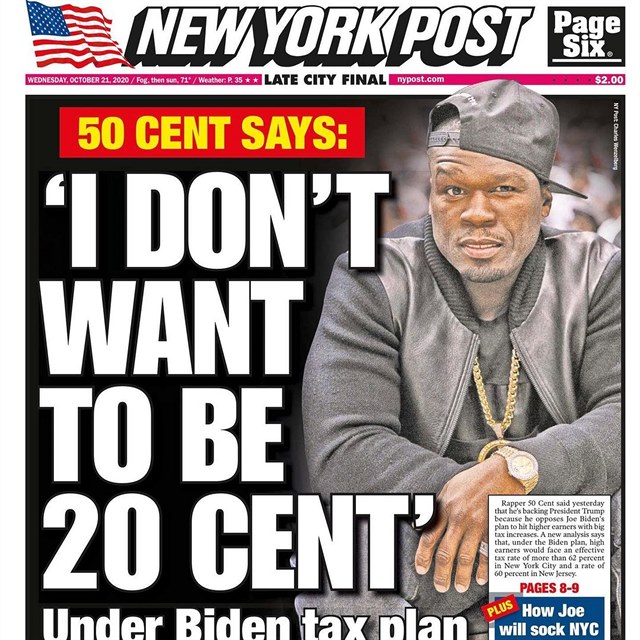 Nechci bt 20 Cent, hls slavn raper 50 Cent a burcuje ke zvolen Trumpa.