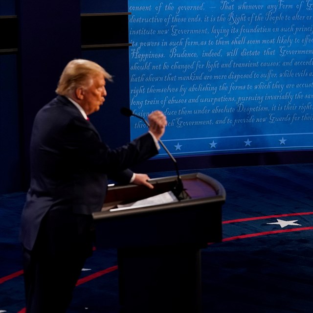 Donald Trump a Joe Biden během včerejší debaty.