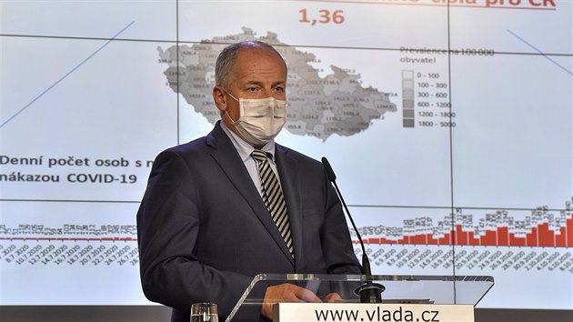 Ministr zdravotnictv Roman Prymula vystoupil 26. jna 2020 v Praze na tiskov konferenci po jednn vldy.
