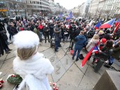 Demonstrace na Václavském námstí.