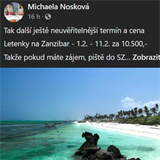 Pro Zanzibar tuto sezónu horuje i Michaela Nosková.