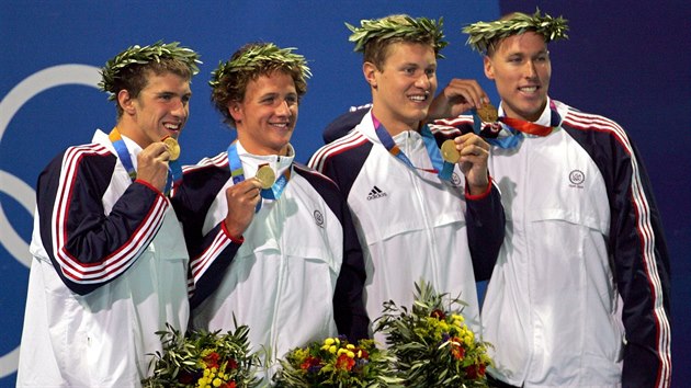 Zlat amerit plavci: vlevo Michael Phelps, vpravo Klete Keller