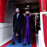 Bill a Hillary Clintonovi na 59. prezidentsk inauguraci.