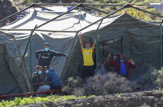 Migranti v zaízení na ostrov Gran Canaria