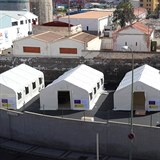 Improvizované zařízení pro uprchlíky na ostrově Gran Canaria