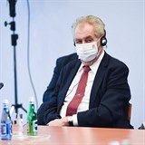 Miloš Zeman na videokonferenci prezidentů zemí V4