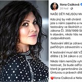 Ilona Csáková neustále bojuje proti očkování na koronavirus.
