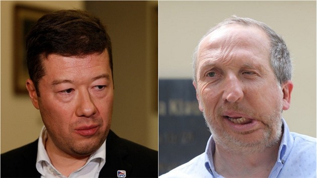 Tomio Okamura a Václav Klaus mladí vedou válku o volie.
