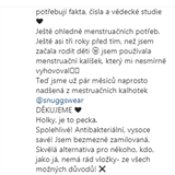 Aneta se rozepsala o svm tle a o menstruaci.