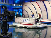 Barbora Koukalová a Alexander Tomský v poadu Pavlíny Wolfové na CNN Prima News.
