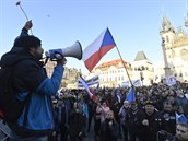 Na Staromstském námstí v Praze se 7. bezna 2021 uskutenila demonstrace...