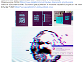 Radek Holodák nabízí lidem své vydání Karla Marxe.