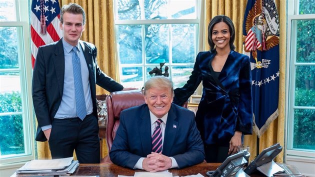 Candace Owens s manelem a Donaldem Trumpem, tehdy jet americkm prezidentem