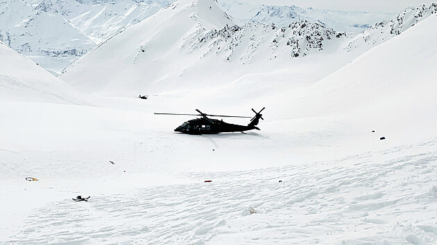 Fotografie zíceného vrtulníku, ve kterém zahynul podnikatel Petr Kellner.