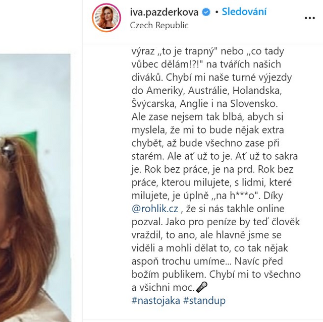 Iva Pazderkov by se u rda vrtila k ivotu ped koronou. Chyb j prce a...