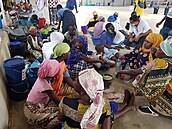 Vysídlení lidé v mosambickém mst Pemba
