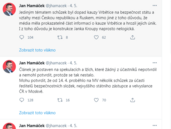Jan Hamáek je na Twitteru více ne aktivní.