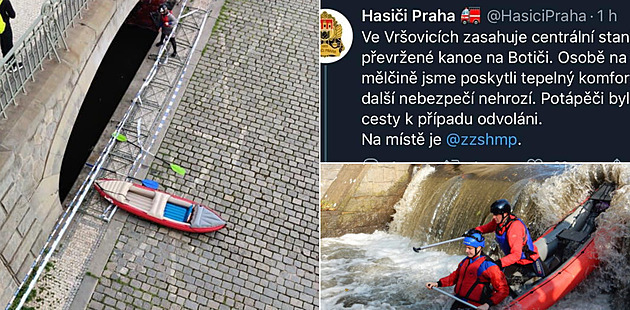 Prvního povodového stupn v Praze vyuili nkteí ke sjídní Botie. Zejm...