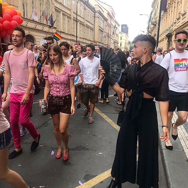 Krytof Stupka na pochodu Prague Pride