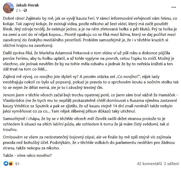 Status Jakuba Horka