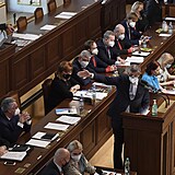 Premir Andrej Babi (ANO) hovo na schzi Snmovny k nvrhu sti opozice na...