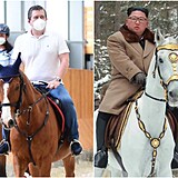 Jan Hamek na koni je terem posmchu kvli podob s Kimem i Putinem.