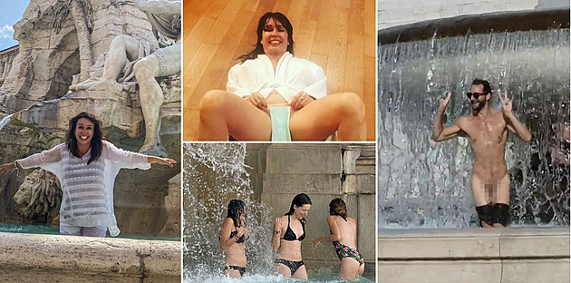 Také Nela Boudová se vykoupala ve fontáně di Trevi v Římě. Královna všech...