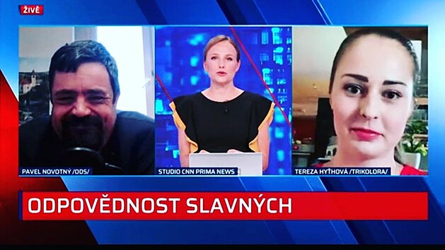 Tereza Hy�hová a Pavel Novotný se st�etli na obrazovkách CNN.