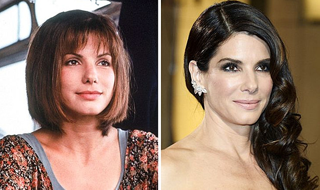 Sandra Bullock v roce 1994 a 2014