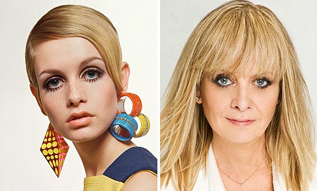 Twiggy (Lesley Hornby) v roce 1967 a 2015