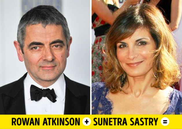 Rowan Atkinson a Sunetra Sastry