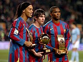 Ronaldinho, Lionel Messi a Samuel Eto'o