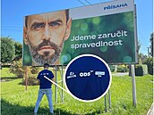 Radim Ivan, který si íká princ z ODS, vykonal potebu k billboardu Roberta...